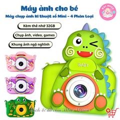 Máy chụp hình Camera - Máy ảnh kỹ thuật số cho bé có tích hợp chơi game (Tặng kèm thẻ nhớ 32GB)