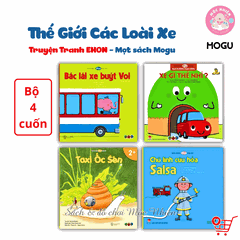 Combo 04 cuốn Sách Truyện Ehon bé 1-2-3 tuổi - Thế giới các loại xe - MOGU