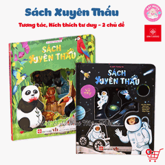 Combo 02 cuốn Sách xuyên thấu Vũ trụ, Sở thú - Tương tác cho bé từ 3 đến 6 tuổi - Đinh Tị Books