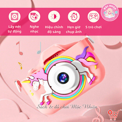 Máy chụp hình Camera - Máy ảnh kỹ thuật số cho bé có tích hợp chơi game (Tặng kèm thẻ nhớ 32GB)