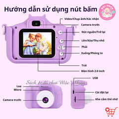 Máy chụp hình Camera - Máy ảnh kỹ thuật số cho bé có tích hợp chơi game (Tặng kèm thẻ nhớ 32GB)