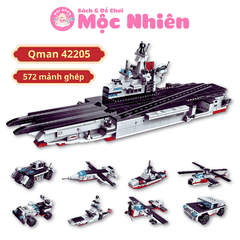Đồ chơi lắp ráp xếp hình Qman 42205 - Tàu chạy bằng năng lượng hạt nhân (572 mảnh ghép)