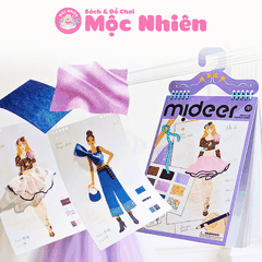 Sổ tay thiết kế thời trang Mideer kèm vải - Đồ chơi cho bé gái Dress-up Fashion Guide MD2348