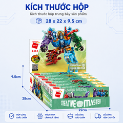 Đồ chơi xếp hình, lắp ráp 6 in 1 Qman 1414 - Siêu Robot khủng long Sura (456 mảnh ghép)
