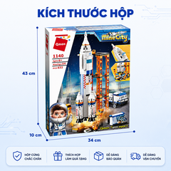 Đồ chơi lắp ráp, xếp hình Qman 1140 - Vụ phóng tàu không gian - Bộ lớn 632 mảnh ghép