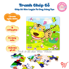 Tranh Ghép Gỗ - Tranh Ghép 9 Miếng Giúp Bé Rèn Luyện Tư Duy Sáng Tạo (nhiều mẫu)
