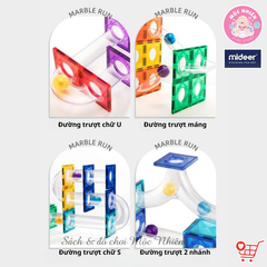 Bộ Stem thiết kế đường bóng Mideer Colorful Magnetic Tiles–Marble Run - đồ chơi nam châm cho bé MD1166