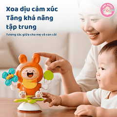 Đồ chơi thỏ nhảy múa thay đổi biểu cảm kèm chong chóng xoay tròn cho bé sơ sinh Goodway Rabbit