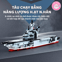 Đồ chơi lắp ráp xếp hình Qman 42205 - Tàu chạy bằng năng lượng hạt nhân (572 mảnh ghép)