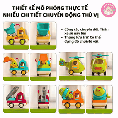 Ô tô đồ chơi trẻ em, xe tải đồ chơi, xe trộn bê tông, xe xúc cát cho bé có nhạc vui nhộn Goodway