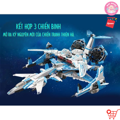 Đồ Chơi Lắp Ráp Qman 41106 (741 chi tiết) - Biệt Đội Tiên Phong - Máy Bay Chiến Đấu Thiên Hà - Cho bé từ 6t