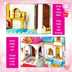 Đồ chơi lắp ráp Qman 32014 - Lâu đài cầu vồng 605 mảnh ghép (kèm 3 nhân vật)