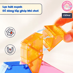 Đồ chơi xếp hình nam châm ánh sáng hình khối - Mideer Creative Magnetic Building Blocks - Dành cho bé từ 3 tuổi