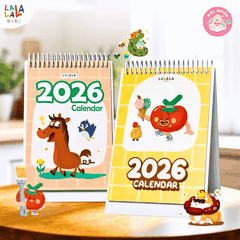 Lịch để bàn 2026 có lịch âm mini kèm ghi chú cute Calendar (nhiều mẫu) - Lalala baby