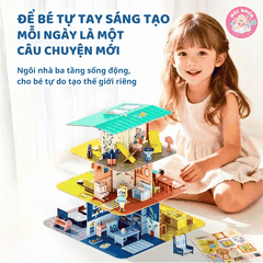 Đồ chơi lắp ráp Mô hình nhà búp bê biệt thự Mideer - Creative 3D Villa