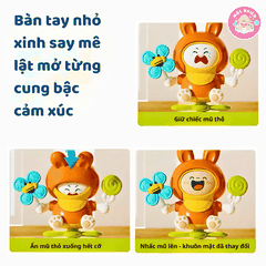 Đồ chơi thỏ nhảy múa thay đổi biểu cảm kèm chong chóng xoay tròn cho bé sơ sinh Goodway Rabbit