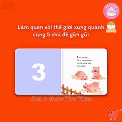Bộ sách đầu tiên của bé 5 cuốn bồi cứng - Sách thơ cho bé sơ sinh, 0-6 tháng, 1 tuổi, em bé tập nói phát triển vốn từ - Lionbooks