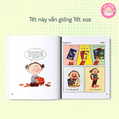 Hộp quà Tết tưng bừng cho bé độ tuổi 5+ gồm sách và set đồ chơi dân gian Ô ăn quan