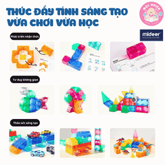 Đồ chơi xếp hình nam châm ánh sáng hình khối - Mideer Creative Magnetic Building Blocks - Dành cho bé từ 3 tuổi