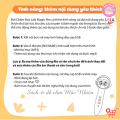 Bút Chấm Đọc Lala Magic Pen Song Ngữ Anh Việt - Đồ Chơi Âm Thanh Tích Hợp Đa Chức Năng kèm Thu Âm Cho Bé - Lalala baby