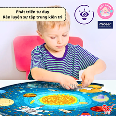 Đồ Chơi Xếp Hình Puzzle MIDEER Dạng Hộp Tròn - 04 Chủ Đề Khu Rừng, Vũ Trụ, Động vật và Đại dương (150 Mảnh Ghép)