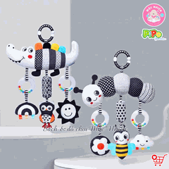 Đồ chơi treo nôi cũi xe đẩy bằng vải bông có âm thanh leng keng cho bé sơ sinh - Pipovietnam