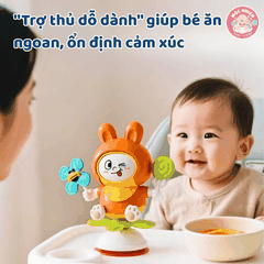 Đồ chơi thỏ nhảy múa thay đổi biểu cảm kèm chong chóng xoay tròn cho bé sơ sinh Goodway Rabbit