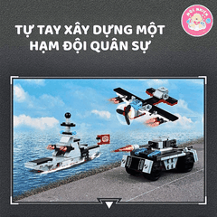 Đồ chơi lắp ráp xếp hình Qman 42205 - Tàu chạy bằng năng lượng hạt nhân (572 mảnh ghép)