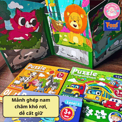 Đồ chơi ghép hình puzzle nam châm gấp lại thành cuốn sổ - Puzzle Foxi 2501 Level 1