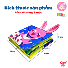 Sách vải tương tác lật mở cho bé nhận biết màu sắc, học chữ, tập đếm, 4 mùa (lẻ cuốn) size cơ bản 15x15 - Pipovietnam