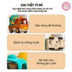 Ô tô đồ chơi trẻ em, xe tải đồ chơi, xe trộn bê tông, xe xúc cát cho bé có nhạc vui nhộn Goodway
