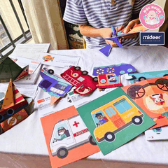 Mideer Lets Cut Paper 03 Cấp Độ (CẤP ĐỘ 1 BEGINNER) - Đồ Chơi Thủ Công Cắt Giấy Tạo Hình Sáng Tạo Cho Bé từ 3 tuổi
