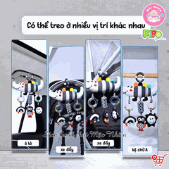 Đồ chơi treo nôi cũi xe đẩy bằng vải bông có âm thanh leng keng cho bé sơ sinh - Pipovietnam