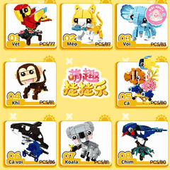 Đồ chơi lắp ráp WOMA C0277 - Những loài vật dễ thương (655 mảnh ghép)