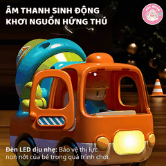 Ô tô đồ chơi trẻ em, xe tải đồ chơi, xe trộn bê tông, xe xúc cát cho bé có nhạc vui nhộn Goodway