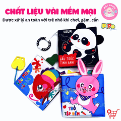 Sách vải tương tác lật mở cho bé nhận biết màu sắc, học chữ, tập đếm, 4 mùa (lẻ cuốn) size cơ bản 15x15 - Pipovietnam