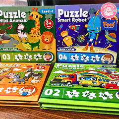 Đồ chơi ghép hình puzzle nam châm gấp lại thành cuốn sổ - Puzzle Foxi 2501 Level 1