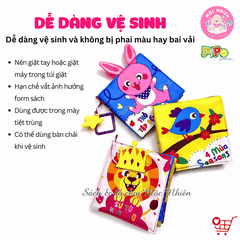 Sách vải tương tác lật mở cho bé nhận biết màu sắc, học chữ, tập đếm, 4 mùa (lẻ cuốn) size cơ bản 15x15 - Pipovietnam