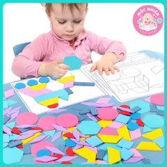Đồ chơi xếp hình, lắp ráp puzzle block 180 chi tiết - chất liệu gỗ an toàn cho bé