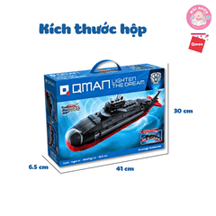 Đồ chơi lắp ráp xếp hình Qman 22018 - Tàu ngầm đen (523 chi tiết) - Dành cho bé trai từ 6 tuổi