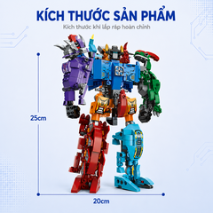 Đồ chơi xếp hình, lắp ráp 6 in 1 Qman 1414 - Siêu Robot khủng long Sura (456 mảnh ghép)