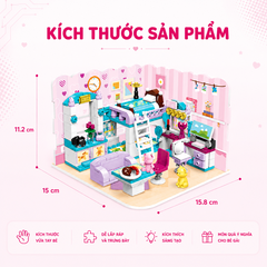 Đồ chơi lắp ráp Qman 4801 - Phòng của bé gái (194 mảnh ghép) - Dành cho bé từ 6 tuổi