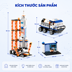 Đồ chơi lắp ráp, xếp hình Qman 1140 - Vụ phóng tàu không gian - Bộ lớn 632 mảnh ghép