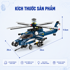 Đồ chơi lắp ráp xếp hình Qman 1801 - Trực thăng chiến đấu (381 mảnh ghép)