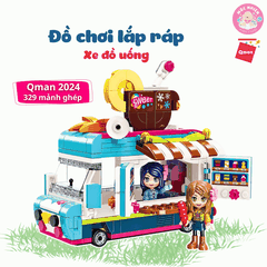 Đồ chơi lắp ráp Qman 2024 - Xe bán đồ uống nóng (329 mảnh ghép)