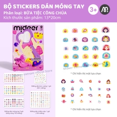 Đồ chơi Sticker dán móng tay cho bé Mideer Nail stickers 4 mẫu miếng dán cho bé gái