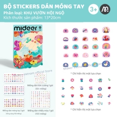 Đồ chơi Sticker dán móng tay cho bé Mideer Nail stickers 4 mẫu miếng dán cho bé gái