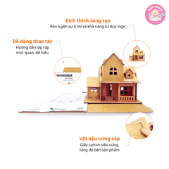 Đồ chơi giấy từ bìa carton cao cấp - Mô hình ngôi nhà lắp ráp Nhà giấy carton mini sáng tạo (Nhiều mẫu) - Magix