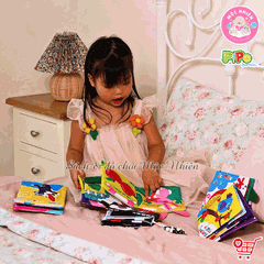 Sách vải tương tác lật mở cho bé nhận biết màu sắc, học chữ, tập đếm, 4 mùa (lẻ cuốn) size cơ bản 15x15 - Pipovietnam