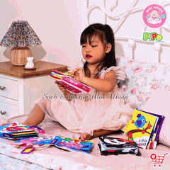 Sách vải tương tác lật mở cho bé nhận biết màu sắc, học chữ, tập đếm, 4 mùa (lẻ cuốn) size cơ bản 15x15 - Pipovietnam